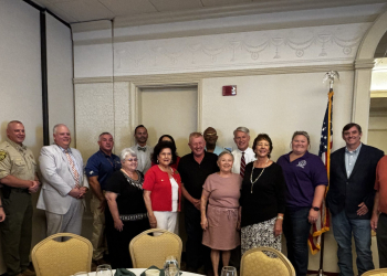 Members of the Greene County Republican Women are joined by office holders and candidates following their monthly meeting on Friday.