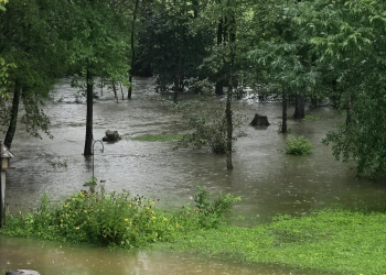 Quickly rising water, like this in Mosheim, was reported in numerous areas during the 4 o'clock hour Tuesday.