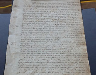 Front side of the original charter. Image: Tusculum University