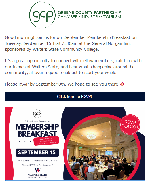 Greene County Partnership Hosts September Membership Breakfast