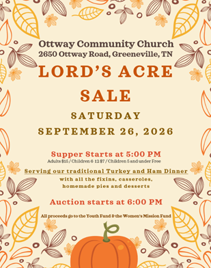 Ottway Community Church Hosts Lord's Acre Sale