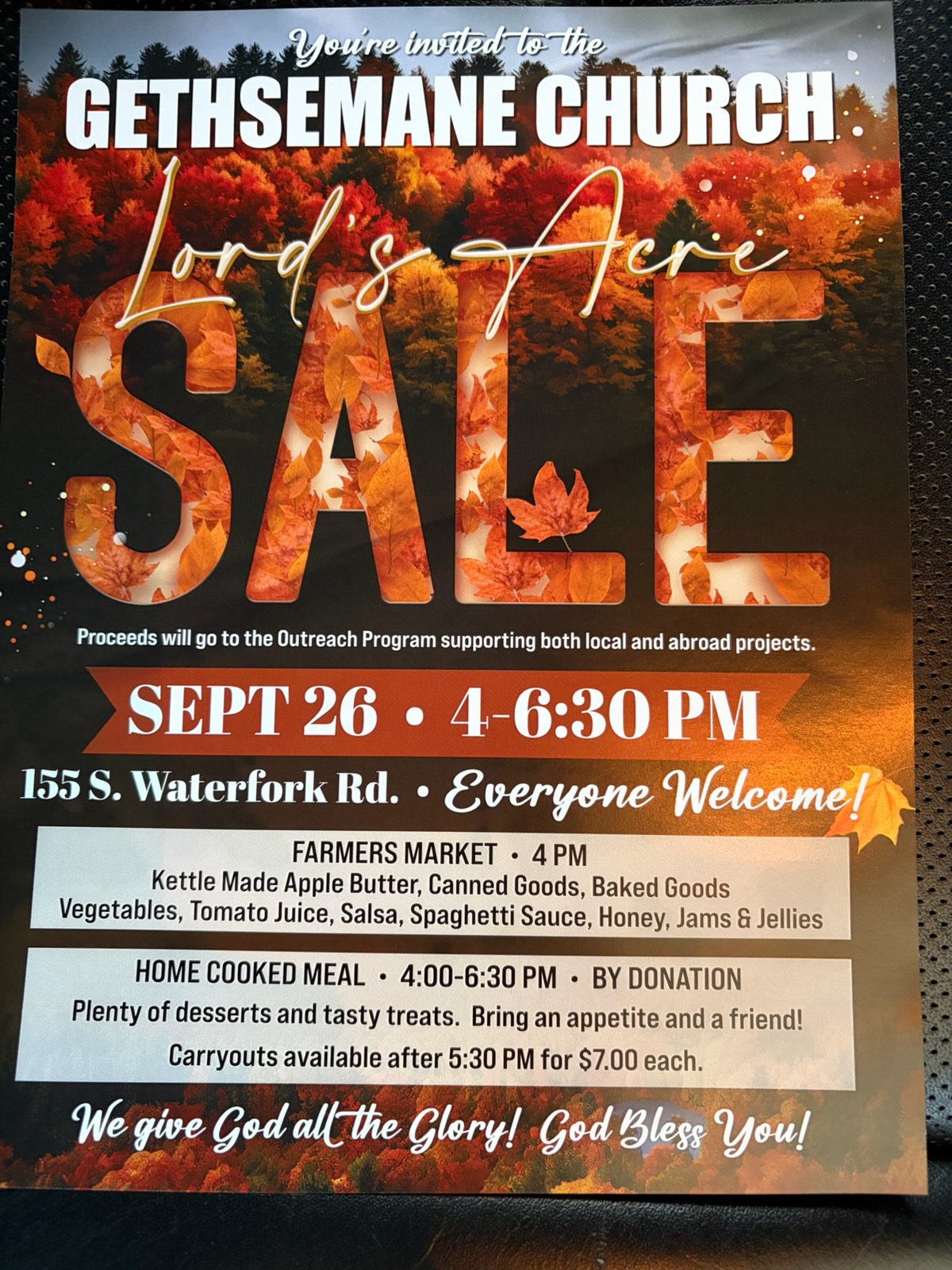 Gethsemane Church Hosts Lord's Acre Sale