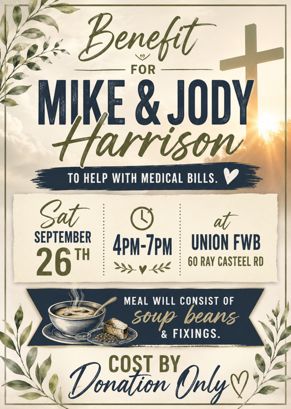 Benefit Meal For Mike And Jody Harrison