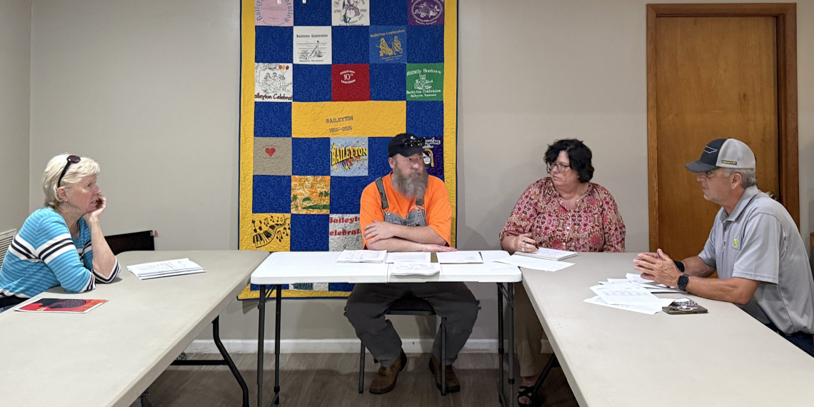 The remaining members of the Baileyton Board of Mayor and Aldermen declared two vacancies on the board Tuesday night. Alderman Sherrie Ottinger, at left, Mayor Jamie Tilson, center, and Alderman Steve Hall, at right, are the remaining members of the town's governing body.