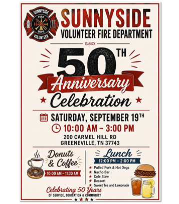 Sunnyside Volunteer Fire Department 50th Anniversary Celebration