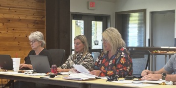 (R-L) Roby Executive Director Nicole Rader gives her thoughts on the future of the Roby as interim City Planner Cathy Osborne and Finance Director Lora Young listen in (Radio Greeneville News photo)