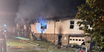 This was the scene at the fatal fire which began late Wednesday night on Lost Mountain Pike.