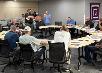 The Greene County Planning Commission hears an update on a planned wellness resort from property owner Brain Ede during its meeting Tuesday.