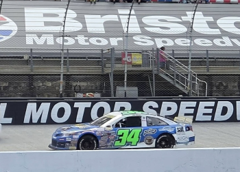 Local Ivis Earley races around Bristol Motor Speedway in his number 34 Toyota during the ARCA series race on September 17.